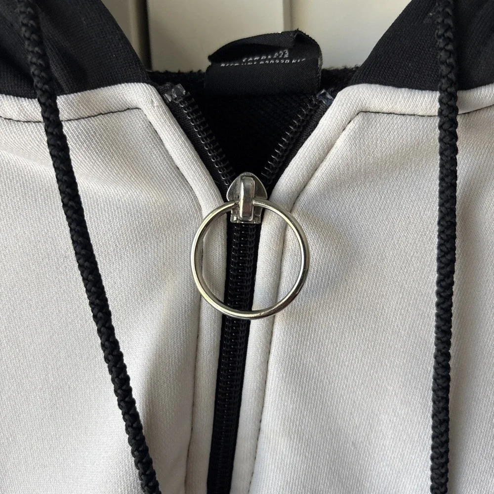 Jordan Men's Two-Tone Black and White Zip Up‎ Hoodie Men's Medium